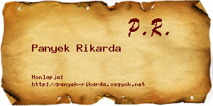 Panyek Rikarda névjegykártya